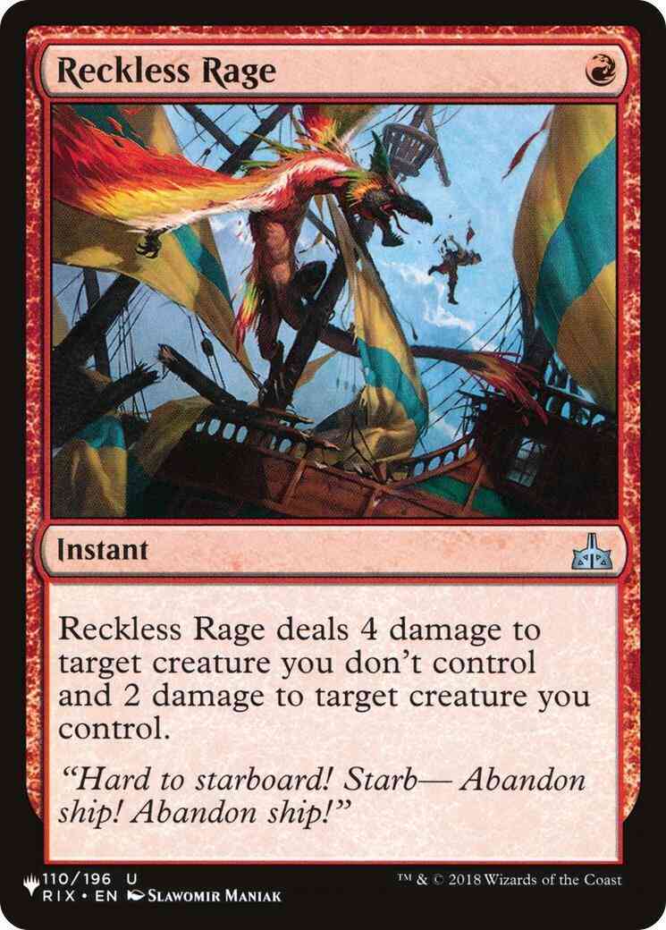 Reckless Rage [RIX-110] [The List] [Non-Foil]