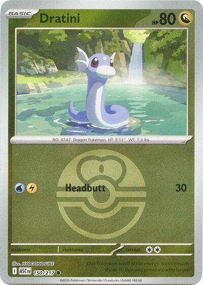 Dratini - Love Ball - 150/217 - Common [me025-150] [Reverse Holo]