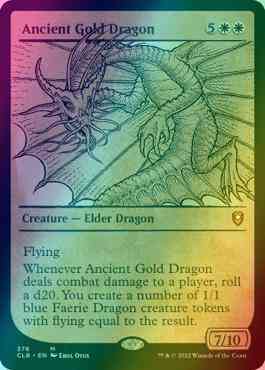 Ancient Gold Dragon [376] [Rulebook Showcase] [Commander Legends: Battle for Baldur's Gate] [Foil]