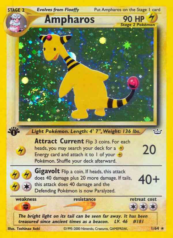 Ampharos - 1/64 - Rare - 1st Edition [neo3-1] [Holo]