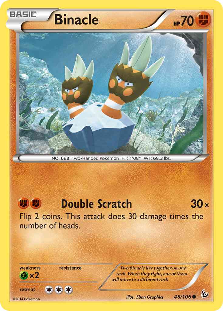 Binacle - 48/106 - Common [xy2-48] [Reverse Holo]