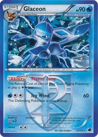 Glaceon - Cracked Ice Holo - 23/116 - Rare [bw9-23] [Holo]