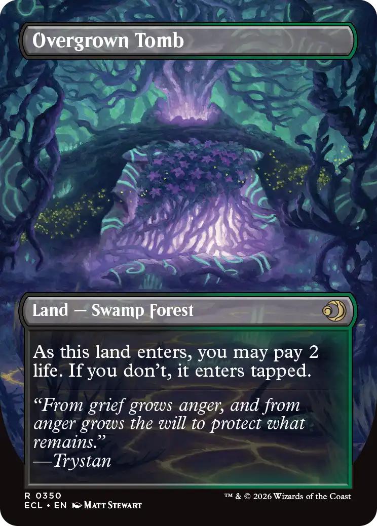 Overgrown Tomb // Overgrown Tomb [350] [Borderless] [Reversible Shock Lands] [Lorwyn Eclipsed] [Non-Foil]