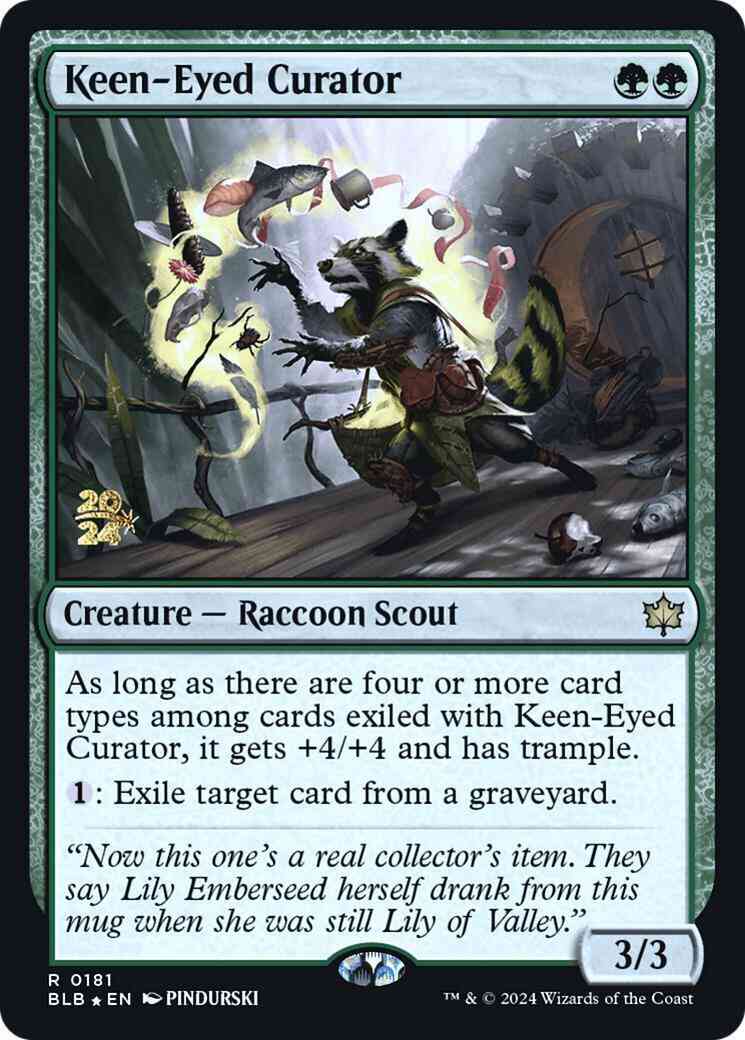 Keen-Eyed Curator [181s] [Prerelease] [Bloomburrow: Promos] [Foil]