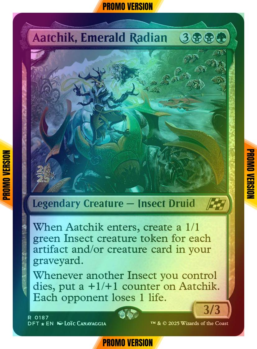Aatchik, Emerald Radian [187s] [Prerelease] [Aetherdrift: Promos] [Foil]