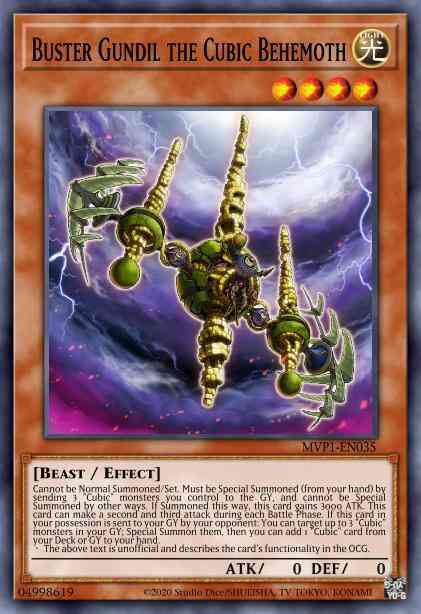 Buster Gundil the Cubic Behemoth - MVP1-EN035 - Ultra Rare - 1st Edition