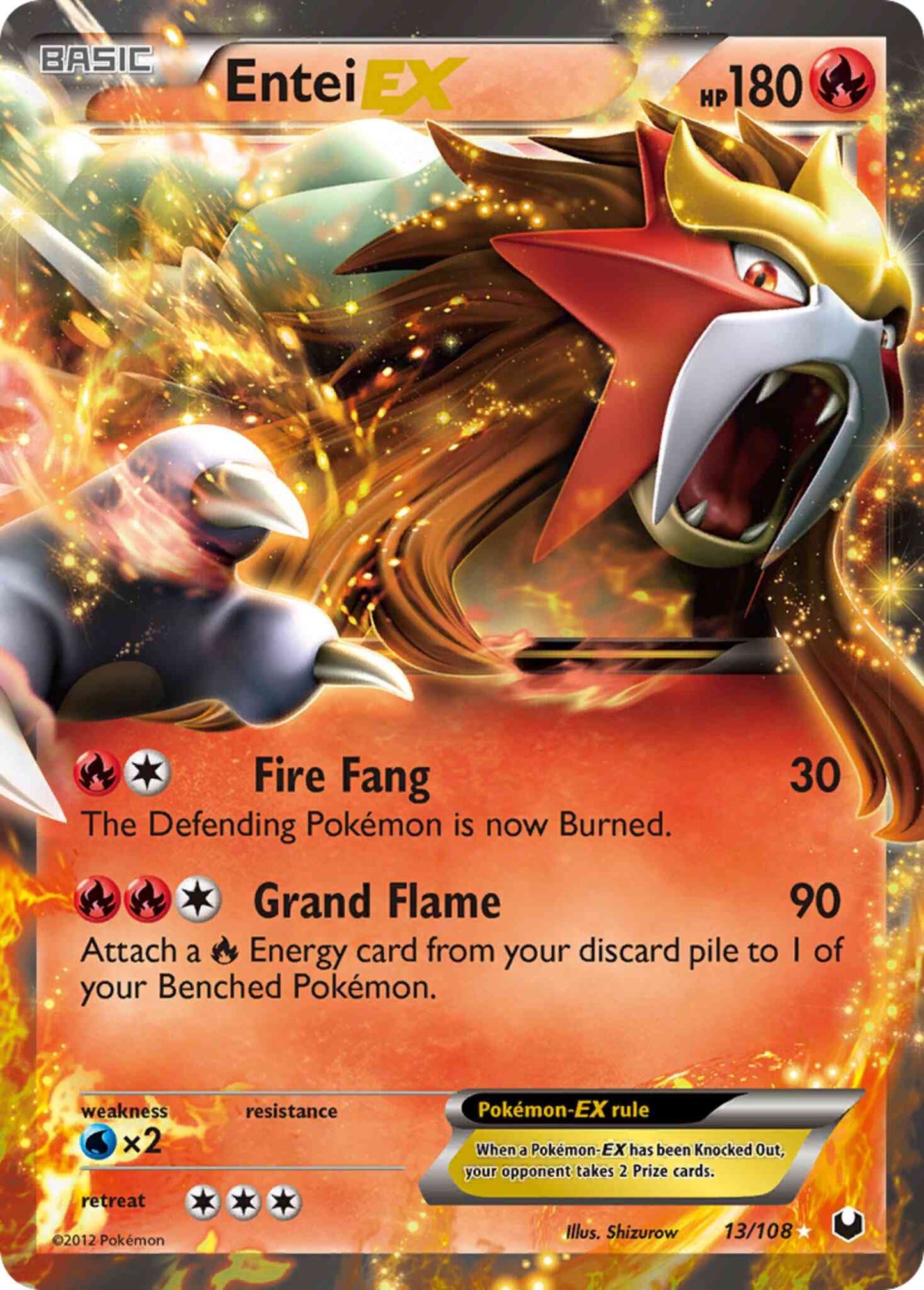 Entei-EX - 13/108 - Rare Holo EX [bw5-13] [Ultra]