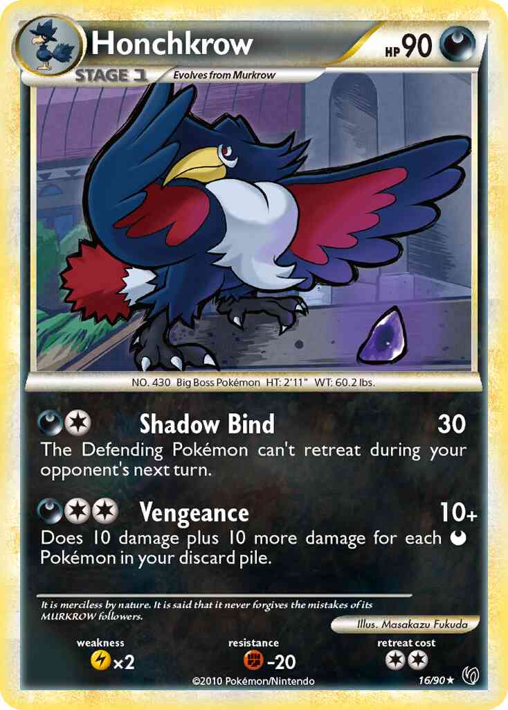 Honchkrow - 16/90 - Rare [hgss3-16] [Non-Holo]
