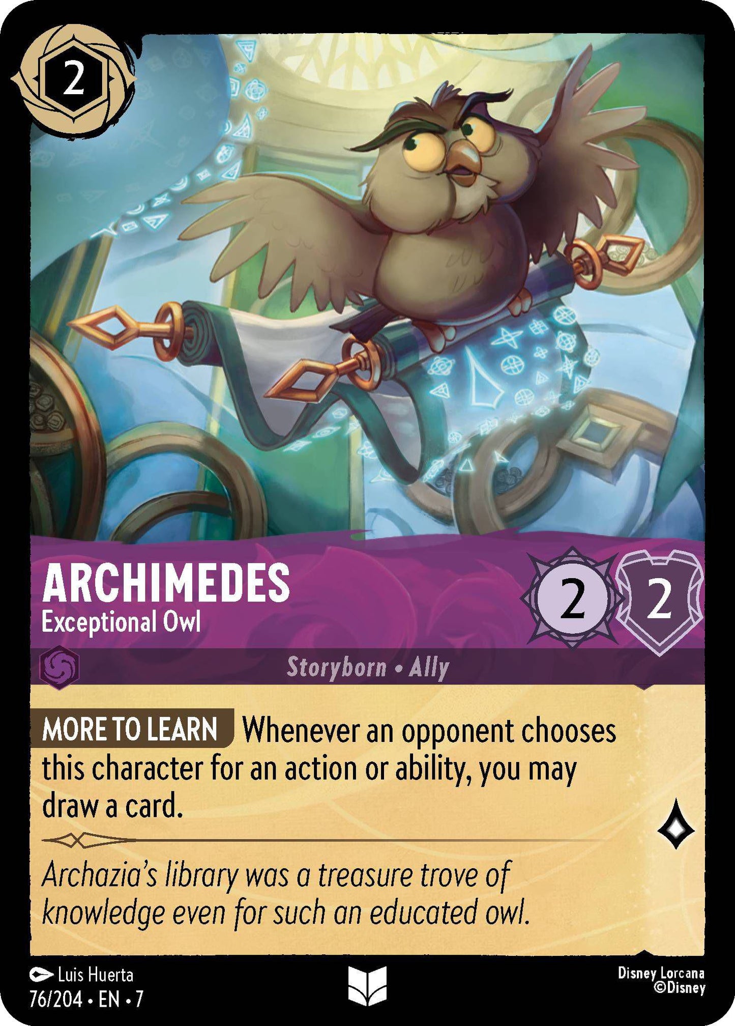 Archimedes - Exceptional Owl - 76/204 [Archazia's Island] [Non-Foil]