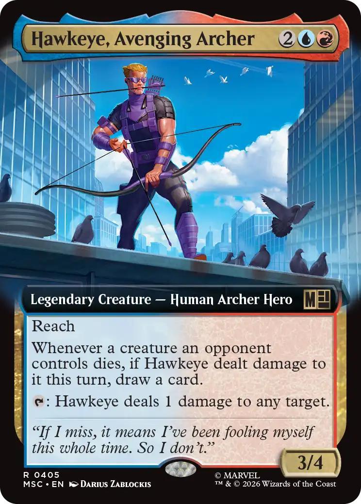 Hawkeye, Avenging Archer [405] [Extended Art] [Marvel Super Heroes: Commander] [Non-Foil]