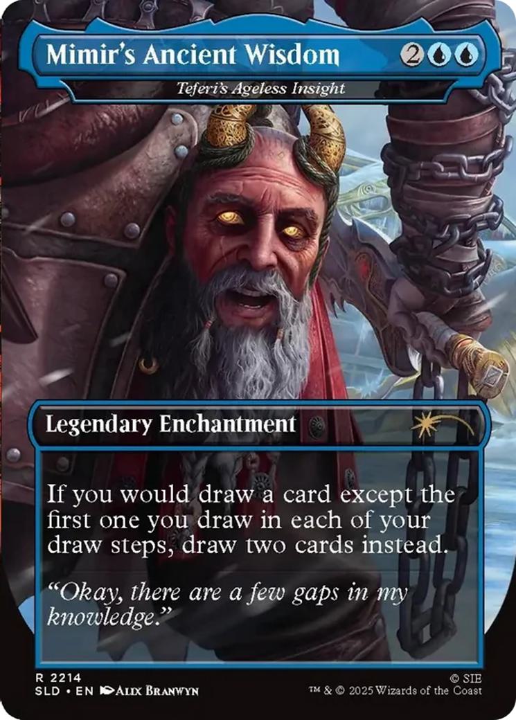 Mimir's Ancient Wisdom - Teferi's Ageless Insight // Mimir's Ancient Wisdom - Teferi's Ageless Insight [2214] [Borderless] [God of War: Norse] [Secret Lair Drop] [Non-Foil]