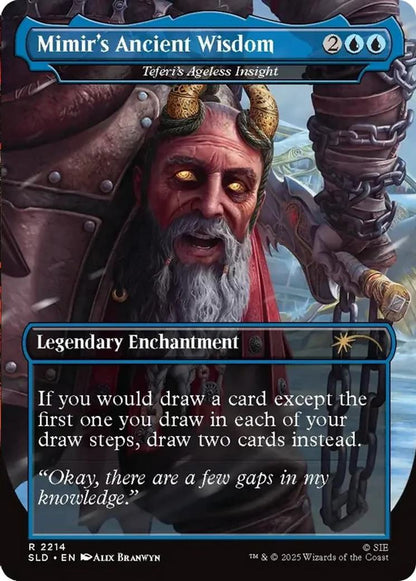 Mimir's Ancient Wisdom - Teferi's Ageless Insight // Mimir's Ancient Wisdom - Teferi's Ageless Insight [2214] [Borderless] [God of War: Norse] [Secret Lair Drop] [Non-Foil]