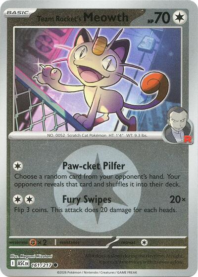 Team Rocket's Meowth - Energy Symbol Pattern - 161/217 - Common [me025-161] [Reverse Holo]