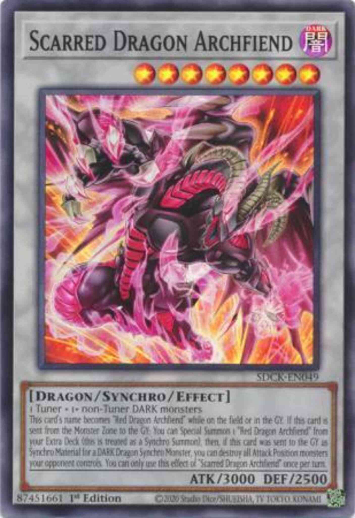 Scarred Dragon Archfiend - SDCK-EN049 - Super Rare - 1st Edition