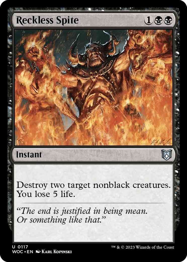 Reckless Spite [117] [Wilds of Eldraine: Commander] [Non-Foil]
