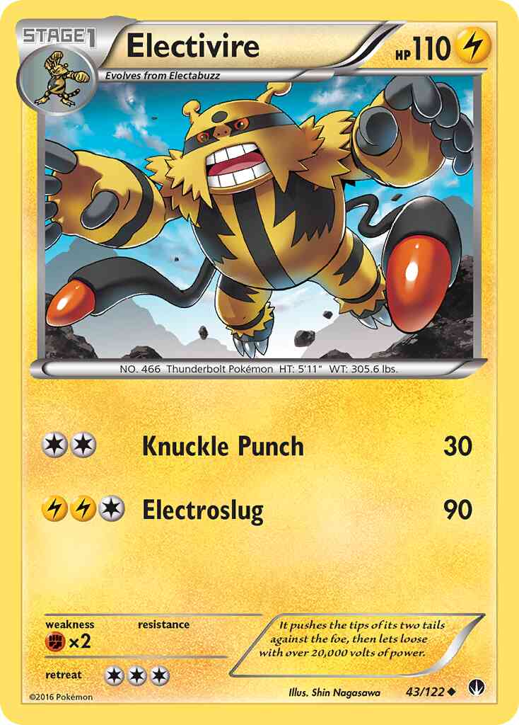 Electivire - 43/122 - Uncommon [xy9-43] [Reverse Holo]