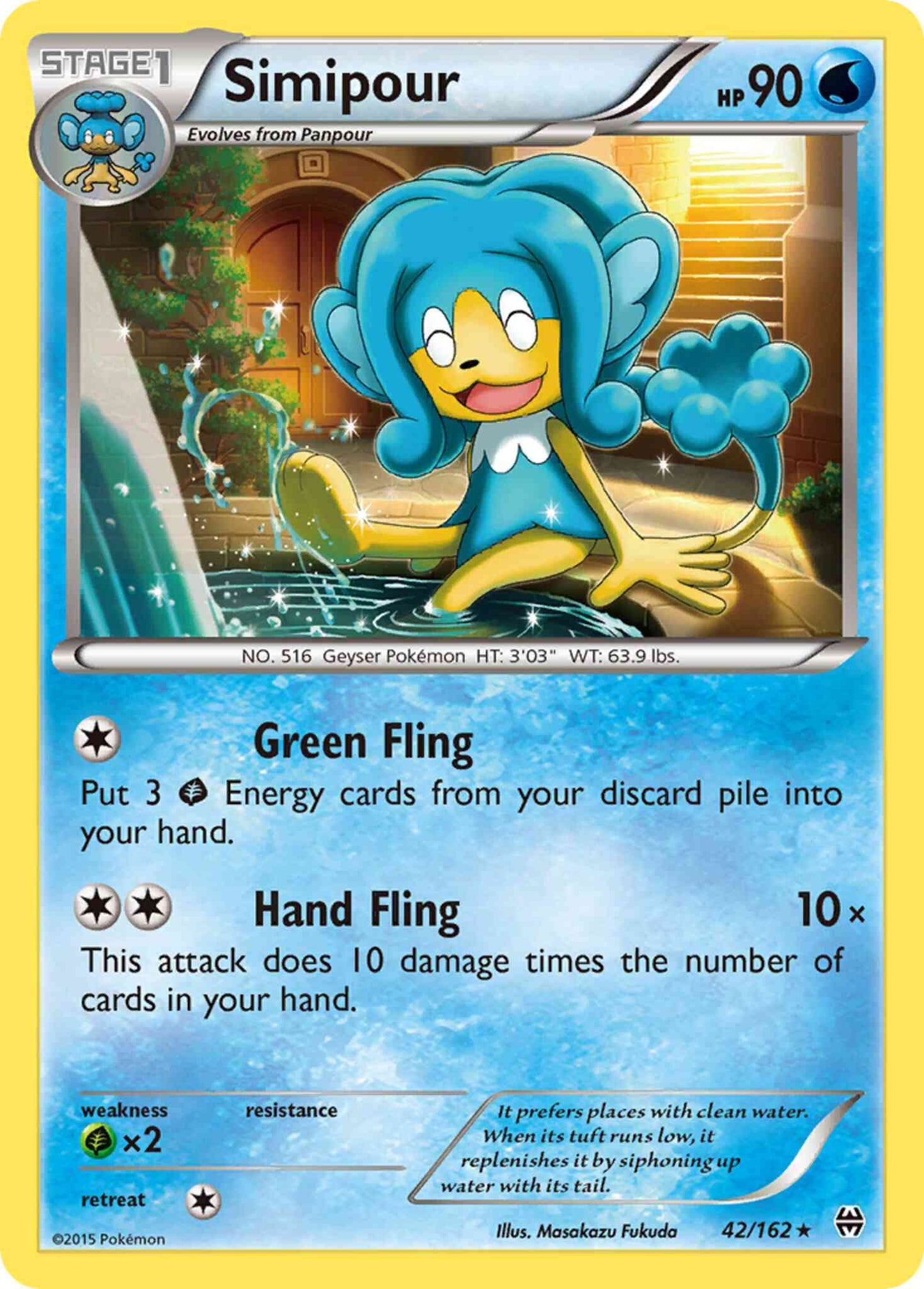Simipour - 42/162 - Rare [xy8-42] [Reverse Holo]