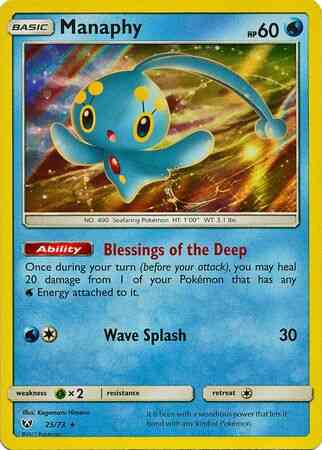 Manaphy - 25/73 - Rare Holo [sm35-25] [Reverse Holo]