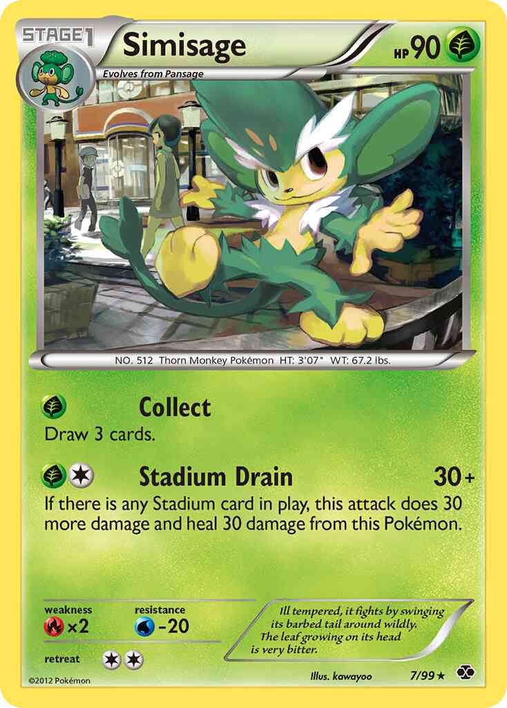 Simisage - 7/99 - Rare [bw4-7] [Reverse Holo]