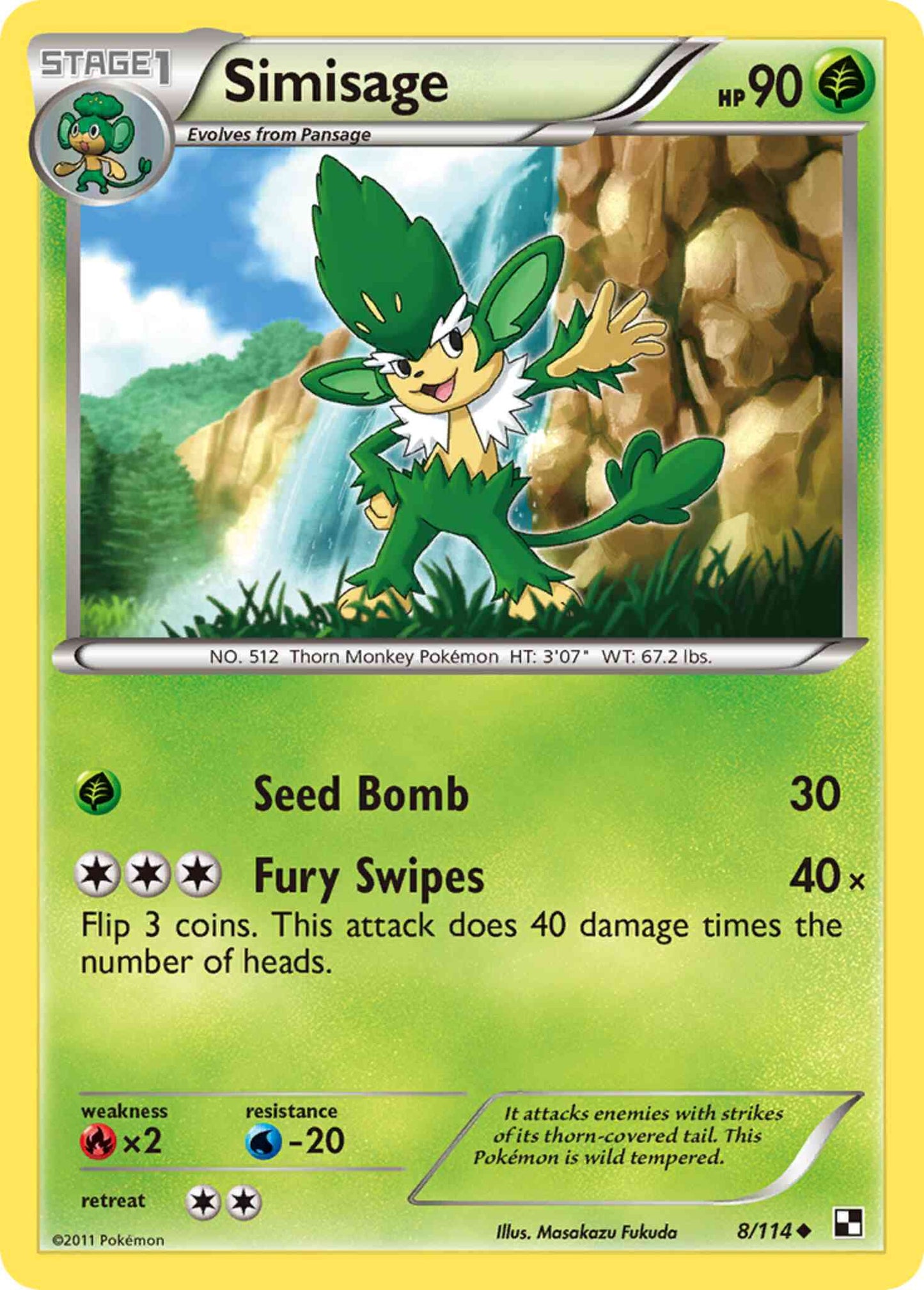 Simisage - 8/114 - Uncommon [bw1-8] [Reverse Holo]