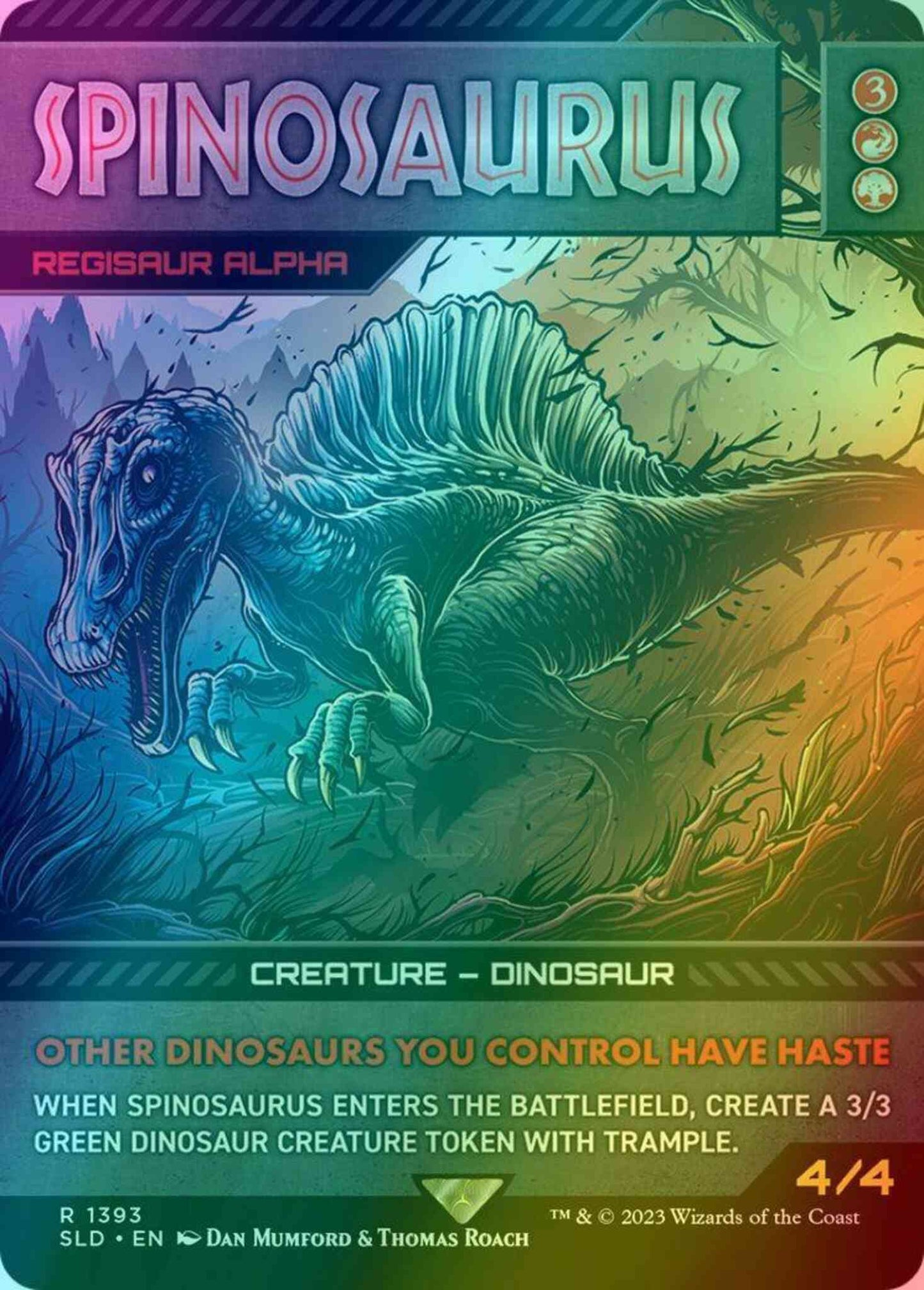 Spinosaurus - Regisaur Alpha [1393] [Borderless] [Life Breaks Free] [Secret Lair Drop] [Foil]