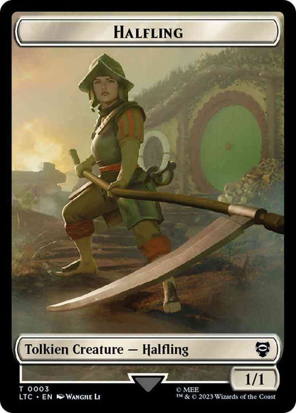 Halfling Token (03) // Treasure Token (12) [The Lord of the Rings: Tales of Middle-earth: Commander: Tokens] [Non-Foil]