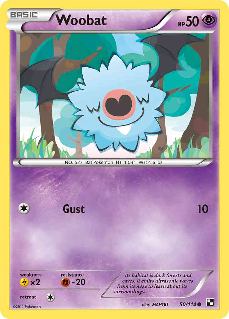 Woobat - 50/114 - Common [bw1-50] [Reverse Holo]