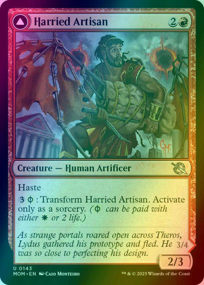 Harried Artisan // Phyrexian Skyflayer [143] [March of the Machine] [Foil]
