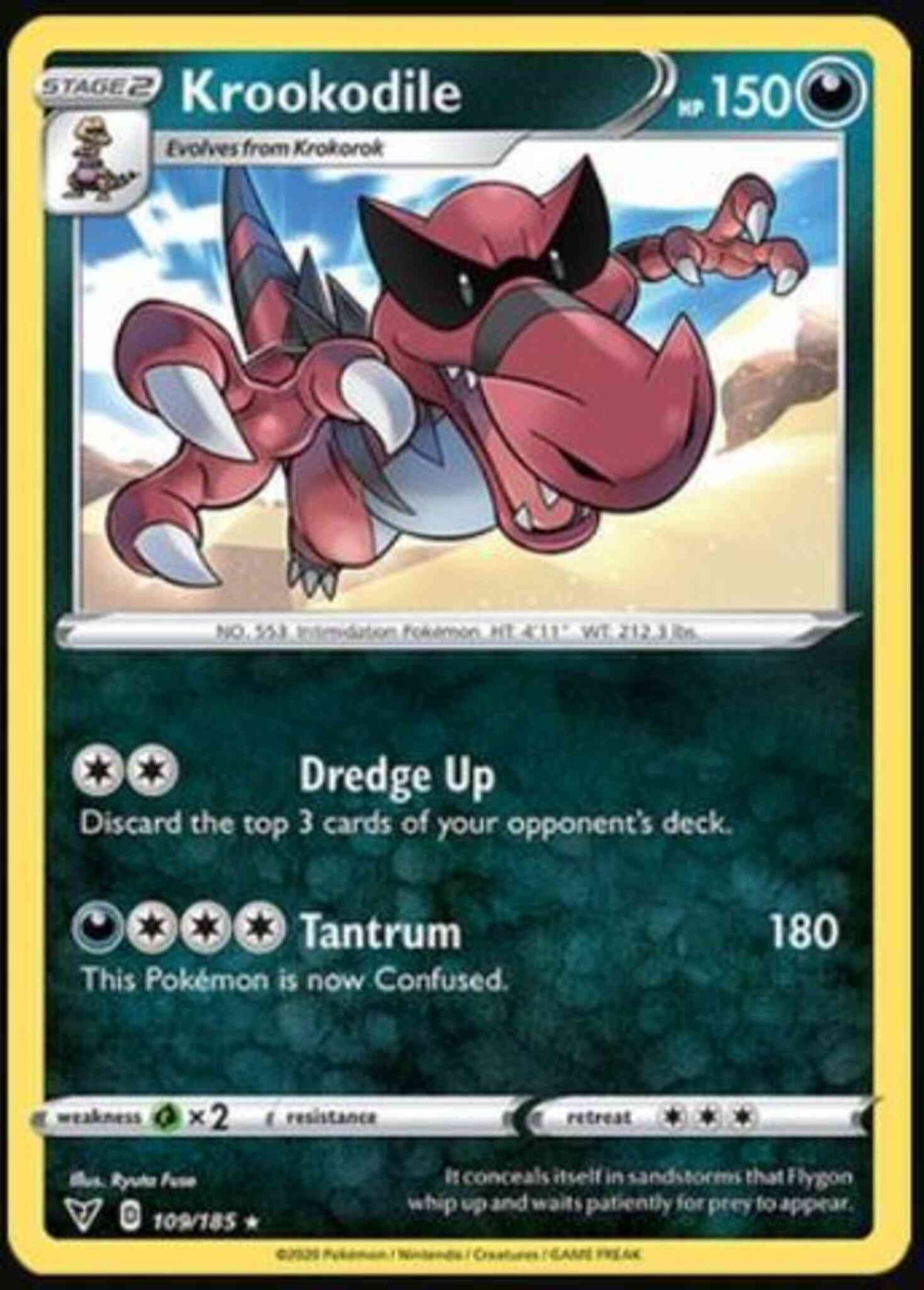 Krookodile - 109/185 - Rare [swsh4-109] [Reverse Holo]
