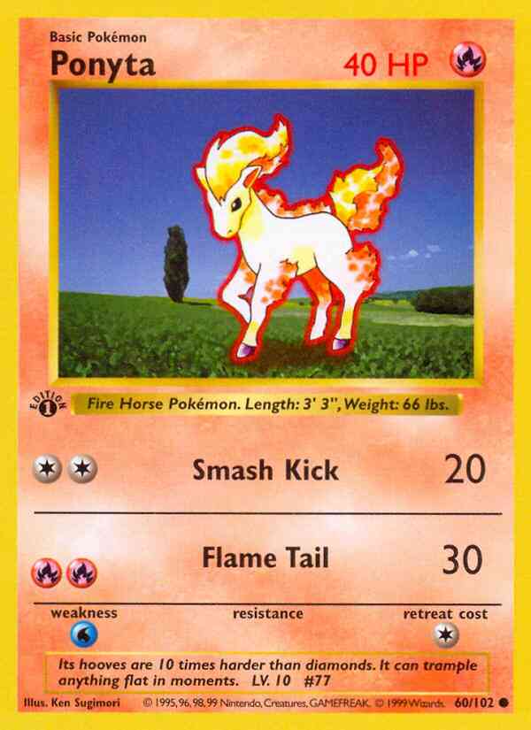 Ponyta - 60/102 - Common - 1st Edition [base1-60] [Non-Holo]