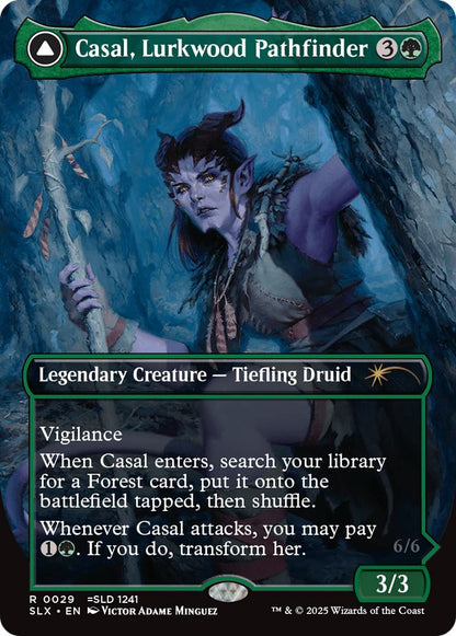 Casal, Lurkwood Pathfinder // Casal, Pathbreaker Owlbear [0029] [Borderless] [Universes Within] [Non-Foil]