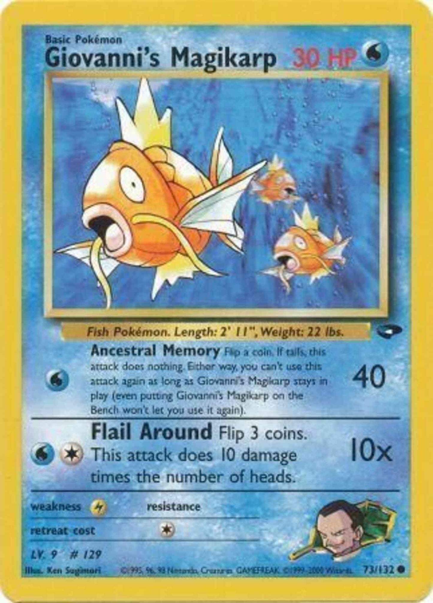Giovanni's Magikarp - 73/132 - Common - Unlimited [gym2U-73] [Non-Holo]