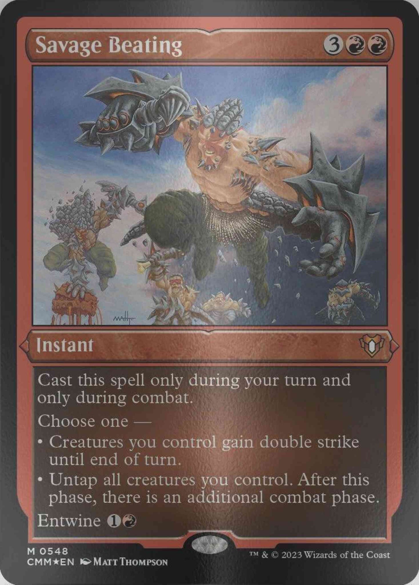 Savage Beating [548] [Commander Masters] [Etched Foil]