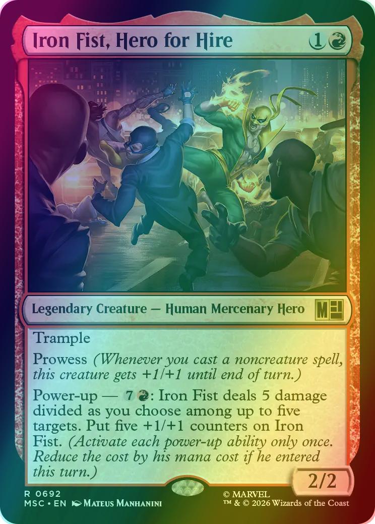 Iron Fist, Hero for Hire [692] [Jumpstart] [Marvel Super Heroes: Commander] [Foil]