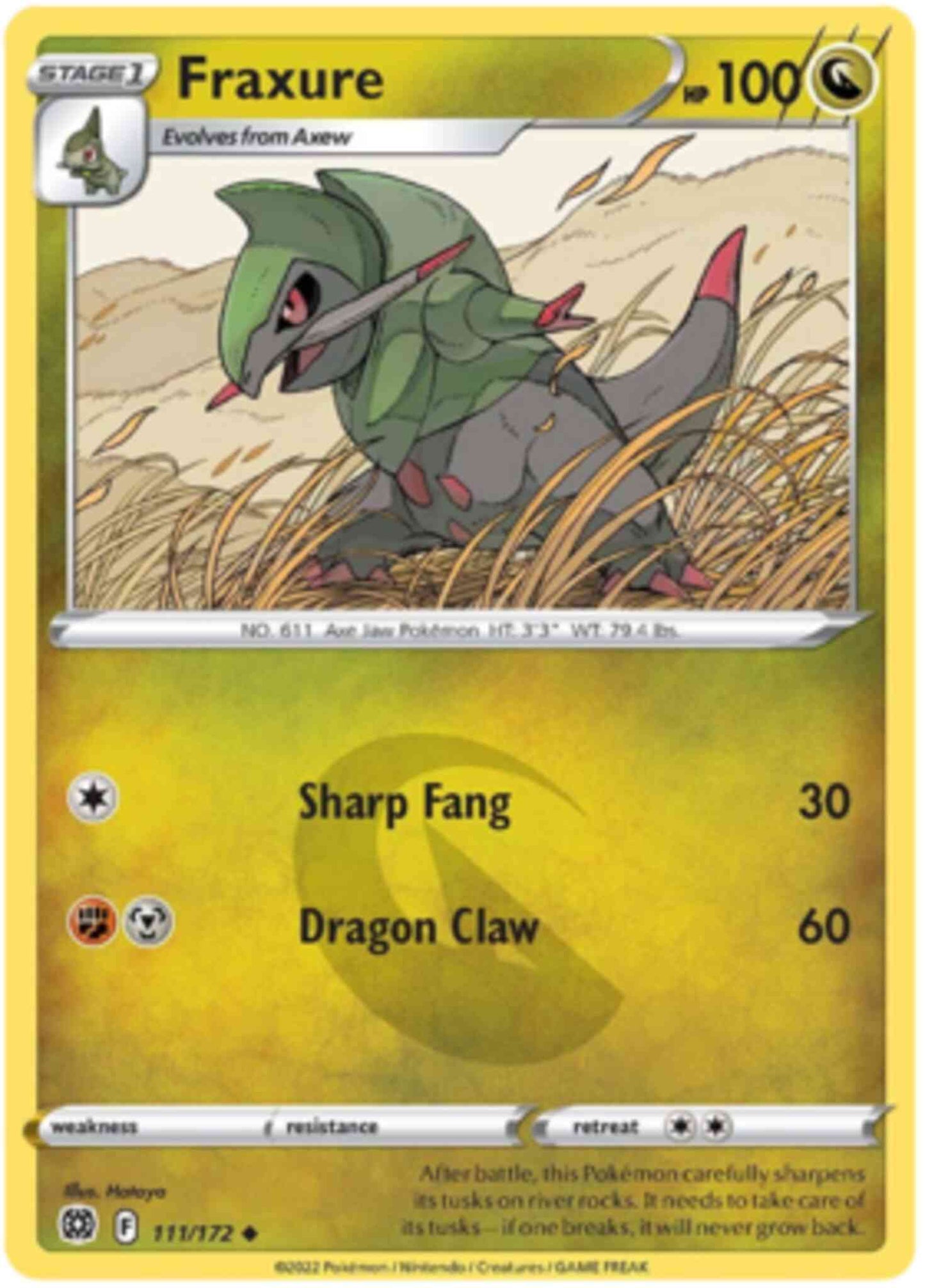 Fraxure - 111/172 - Uncommon [swsh9-111] [Non-Holo]