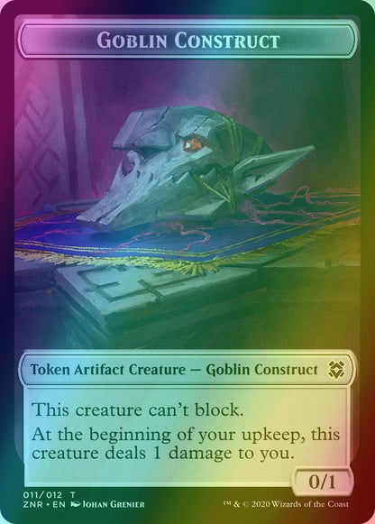Drake Token (05) // Goblin Construct Token (11) [Zendikar Rising Tokens] [Foil]