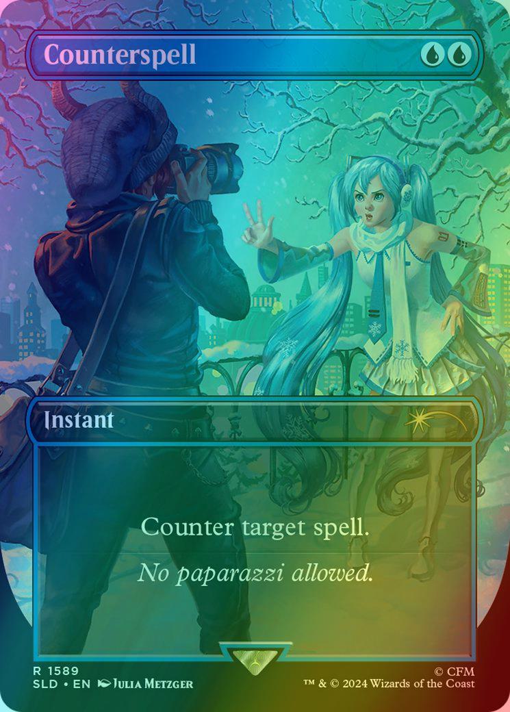 Counterspell [1589] [Borderless] [Hatsune Miku: Winter Diva] [Secret Lair Drop] [Foil]