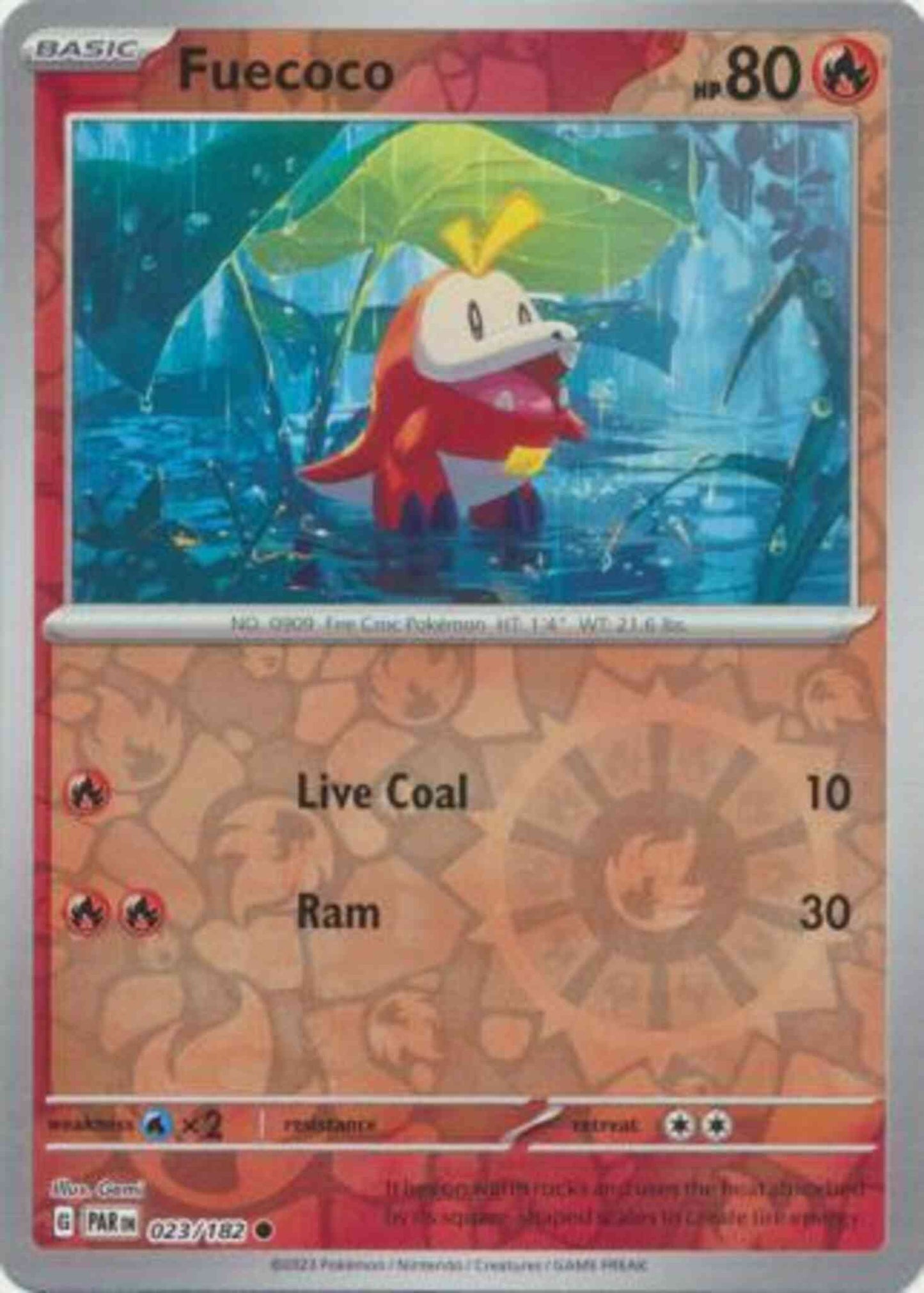 Fuecoco - 023/182 - Common [sv04-023] [Reverse Holo]