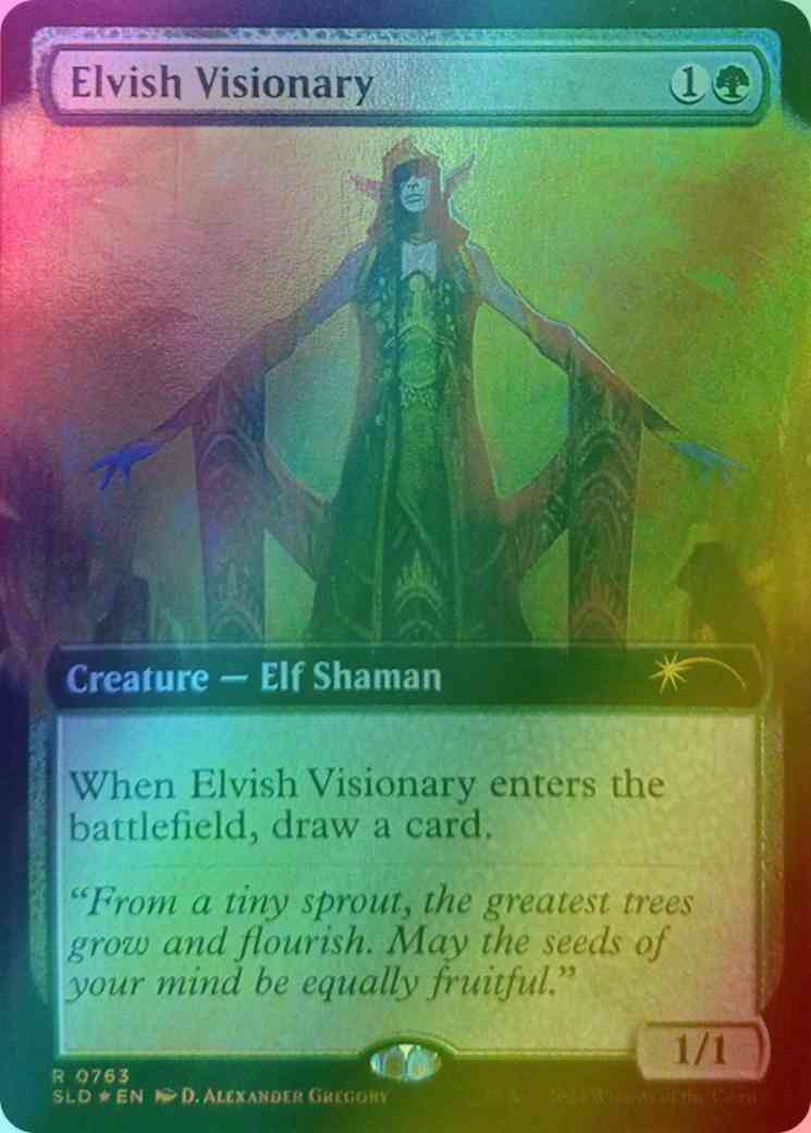 Elvish Visionary [0763] [Extended Art] [D. Alexander Gregory] [Secret Lair Drop] [Foil]