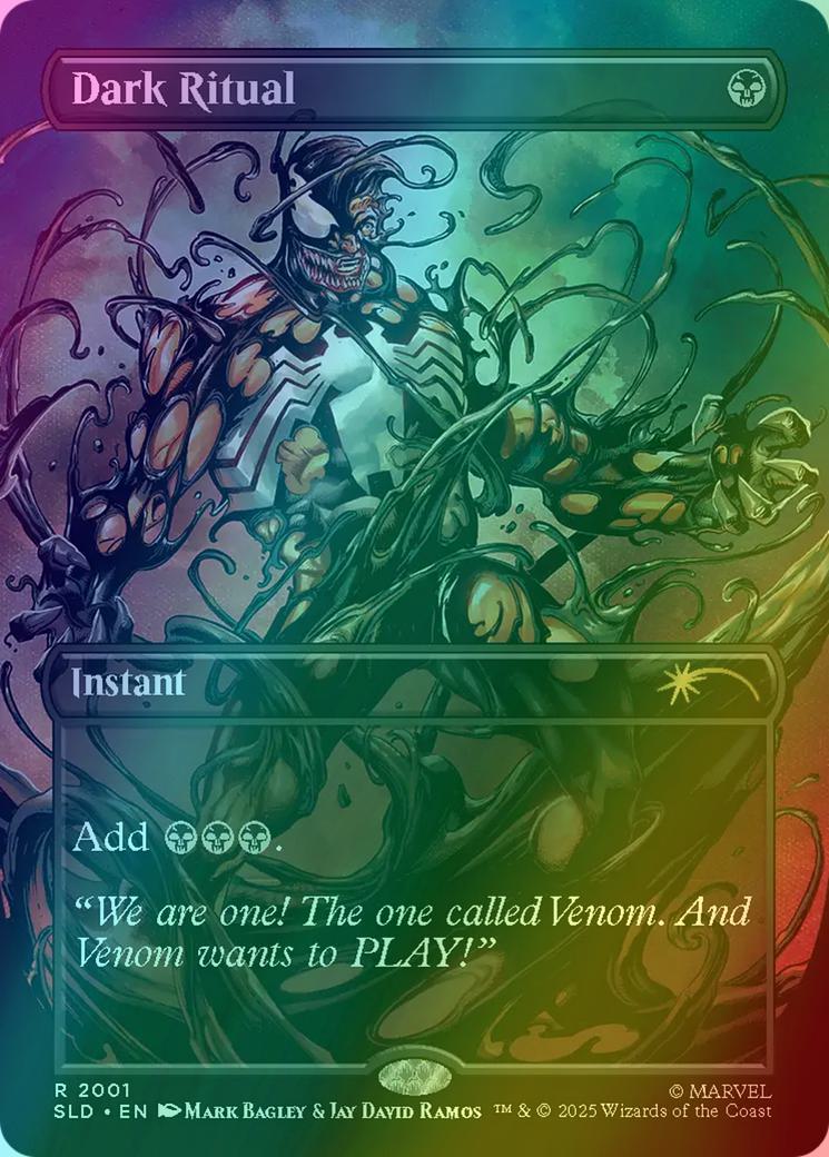 Dark Ritual [2001] [Borderless] [Spider-Man: Venom Unleashed (Colors)] [Secret Lair Drop] [Rainbow Foil]