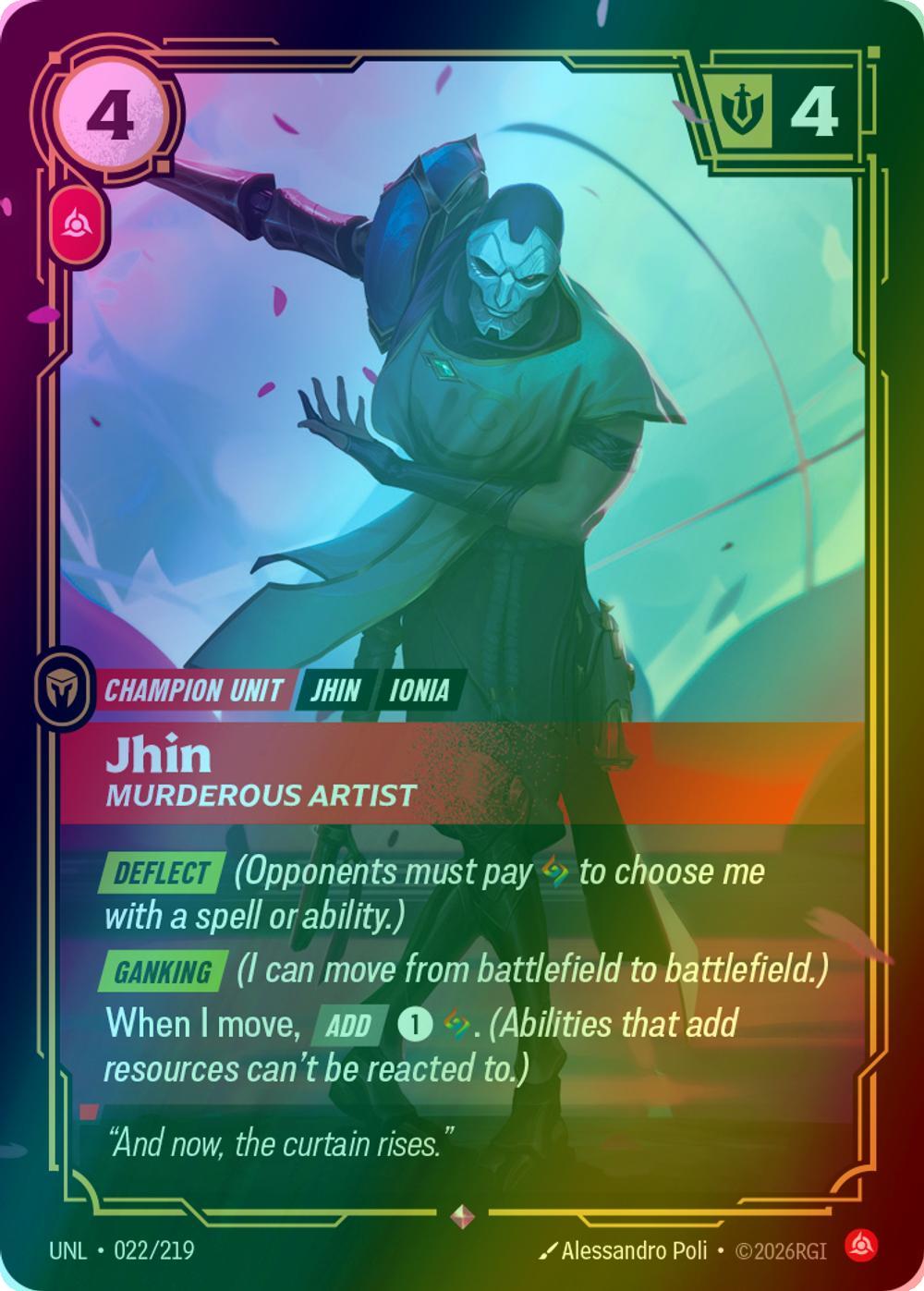 Jhin - Murderous Artist - 022/219 [Unleashed] [Foil]