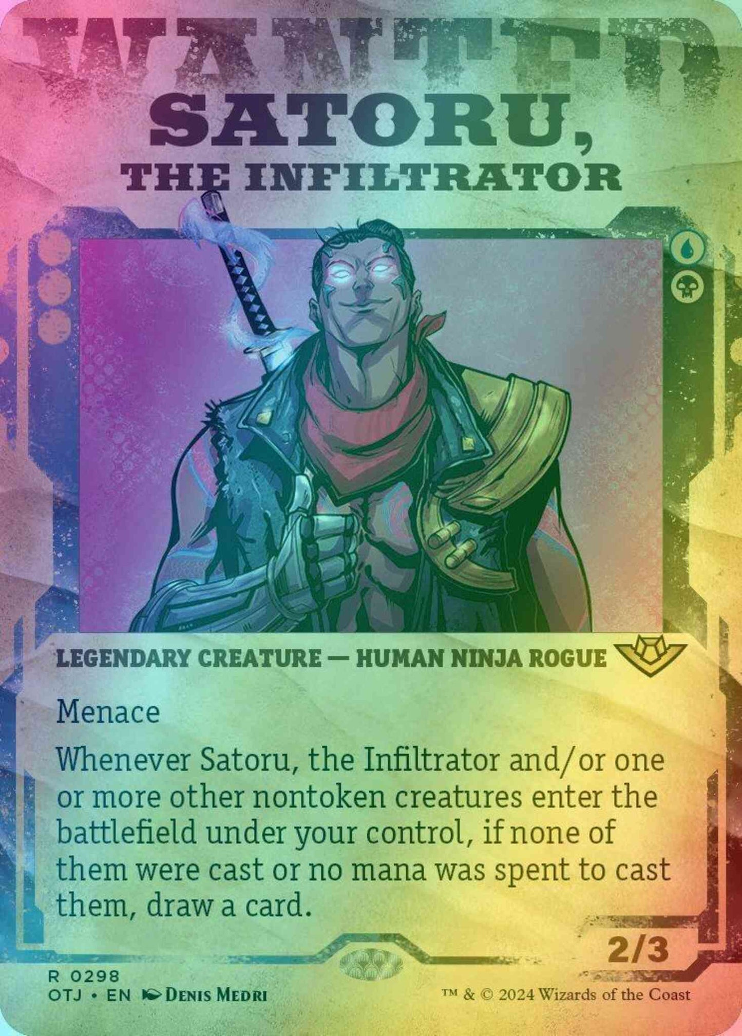 Satoru, the Infiltrator [298] [Wanted Poster Showcase] [Outlaws of Thunder Junction] [Foil]