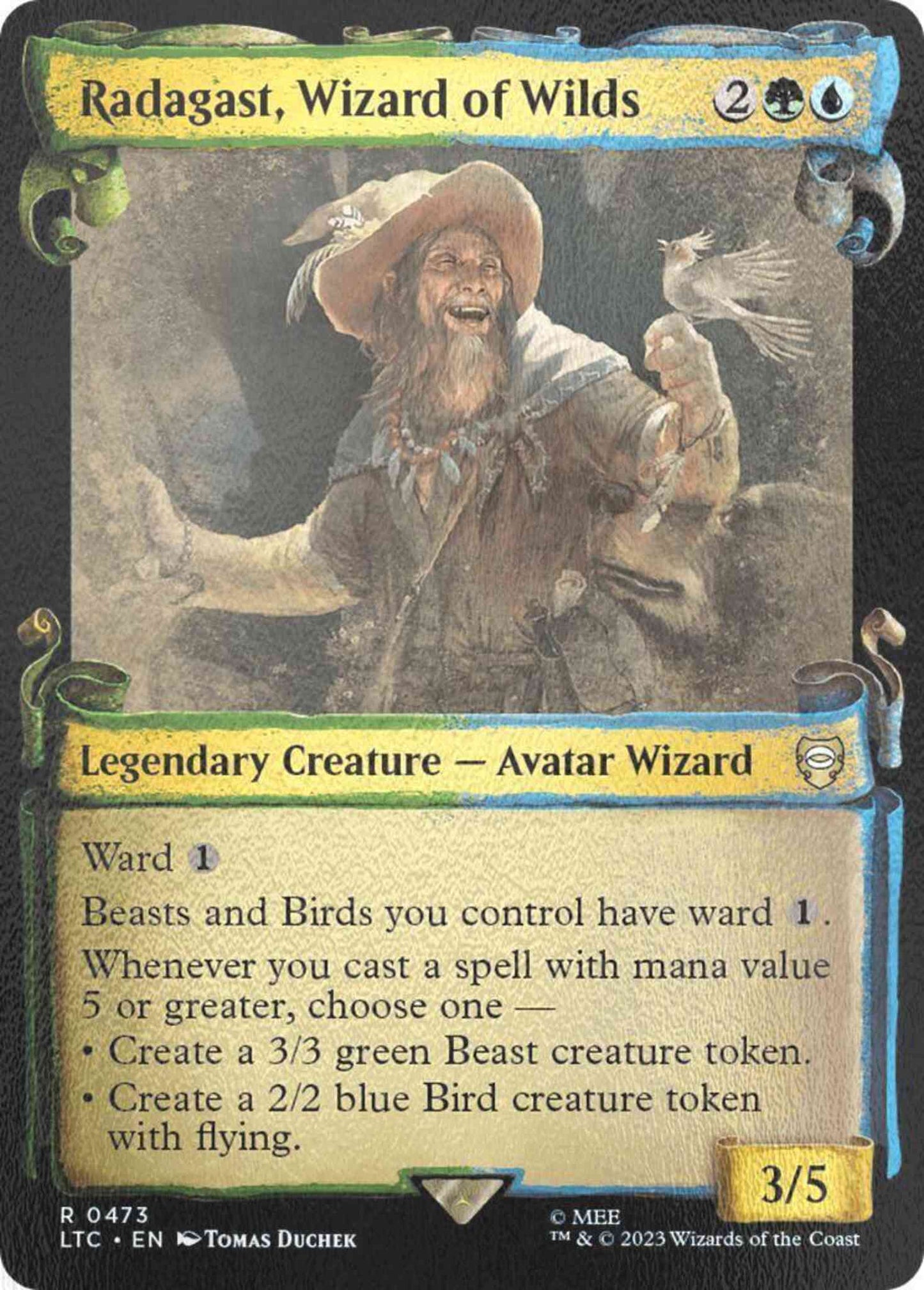 Radagast, Wizard of Wilds [473] [Scrolls Showcase] [The Lord of the Rings: Tales of Middle-earth: Commander] [Silver Foil]