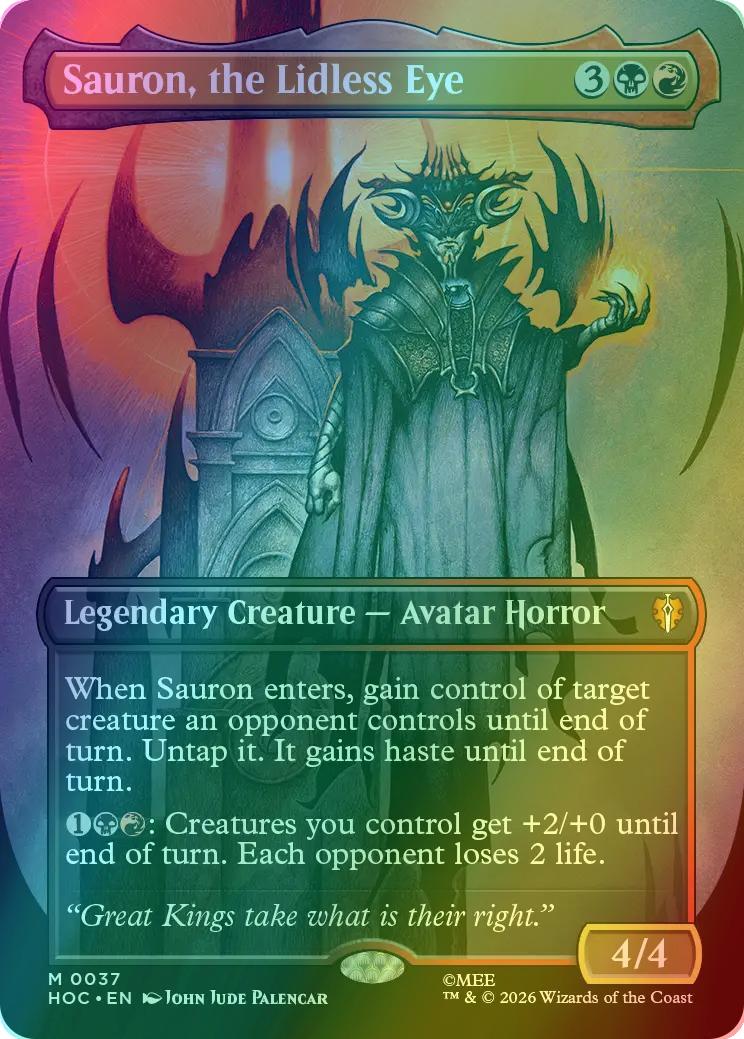Sauron, the Lidless Eye [37] [Borderless] [Classic Artist] [Box Topper] [The Hobbit: Commander] [Foil]