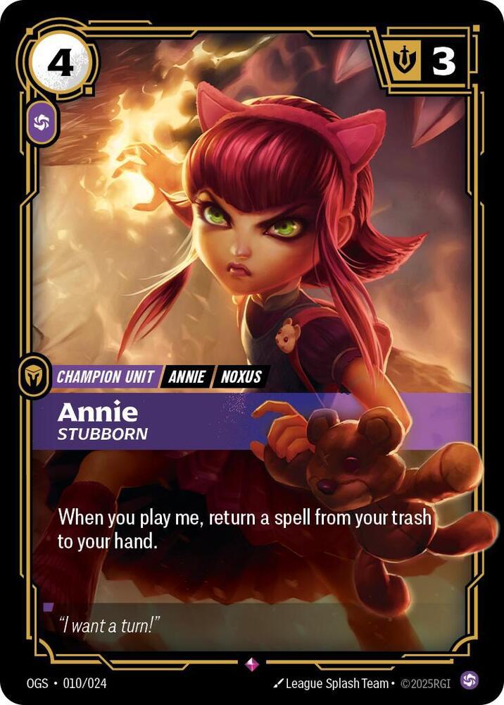 Annie - Stubborn - 010/024 [Origins: Proving Grounds] [Non-Foil]
