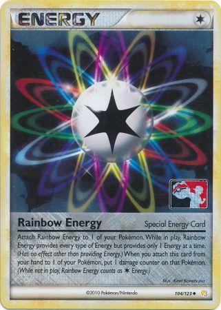 Rainbow Energy - 104/123 - Promotional - Crosshatch Holo Player Rewards Program 2011 [Reverse Holo]