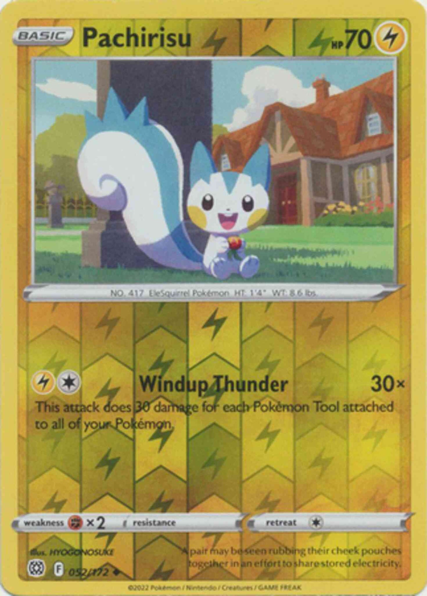 Pachirisu - 052/172 - Uncommon [swsh9-052] [Reverse Holo]