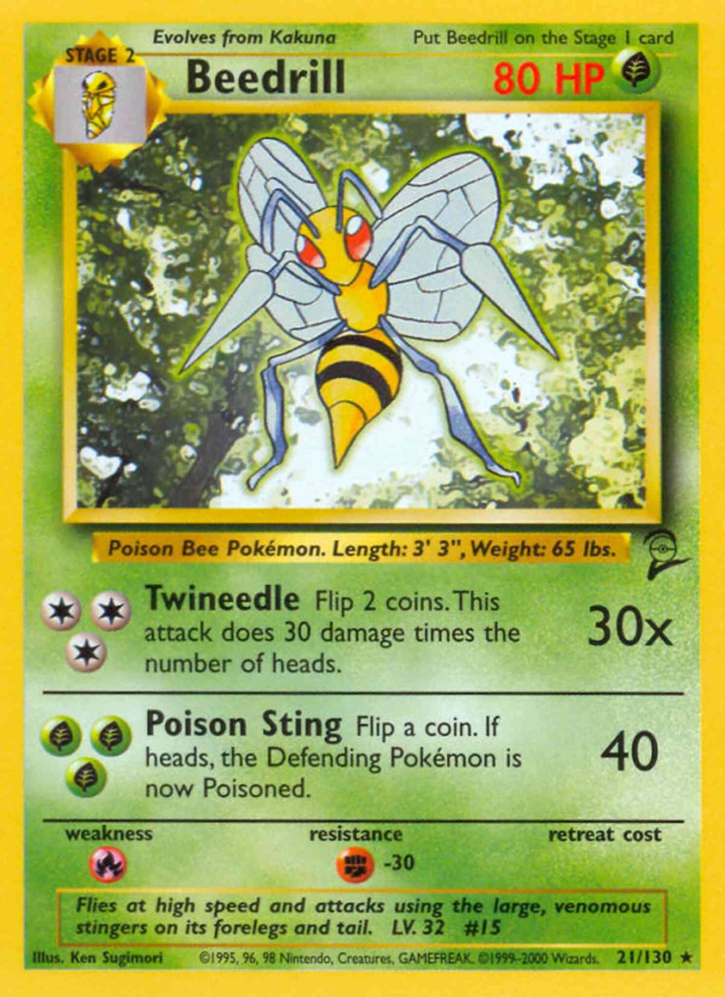 Beedrill - 21/130 - Rare [base4-21] [Non-Holo]