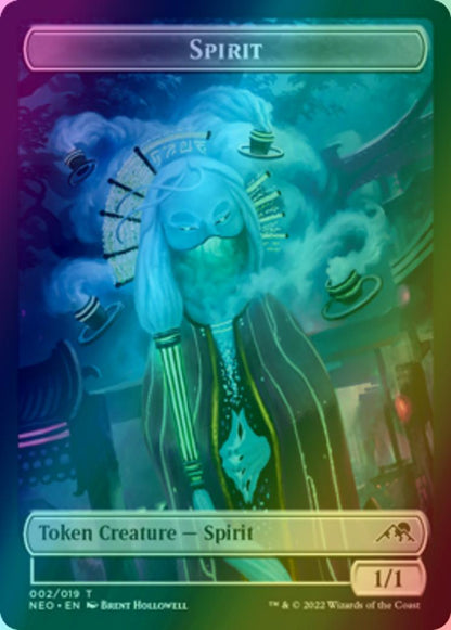 Pilot Token (01) // Spirit Token (02) [Kamigawa: Neon Dynasty: Tokens] [Foil]