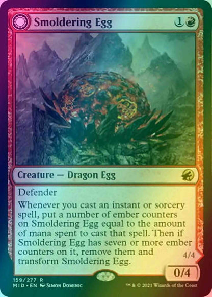 Smoldering Egg // Ashmouth Dragon [159] [Innistrad: Midnight Hunt] [Foil]